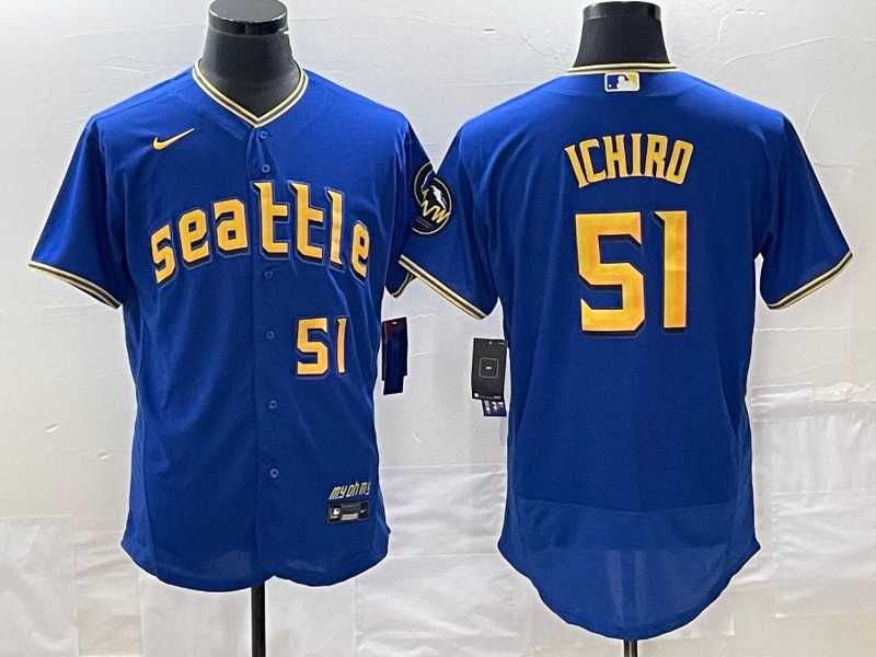 Men's Seattle Mariners #51 Ichiro Suzuki Number Blue 2023 City Connect Flex Base Stitched Jerseys,We sell and wholesale Men's Seattle Mariners #51 Ichiro Suzuki Number Blue 2023 City Connect Flex Base Stitched Jerseys on line form chian!